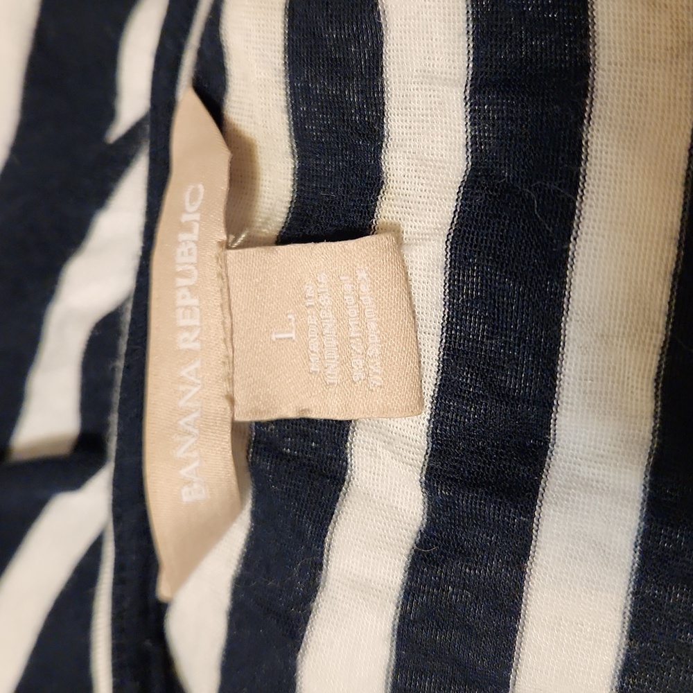 BANANA REPUBLIC: Navy & White Striped Maxi Dress Size L - Picture 7 of 9